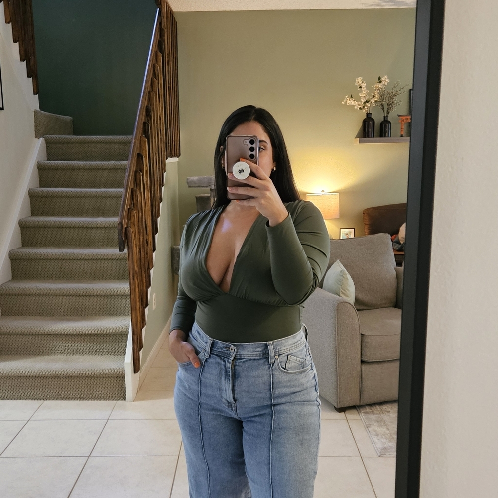 Abercrombie & Fitch Green Bodysuit Top